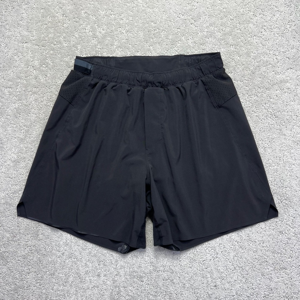 Lululemon Surge Shorts Mens Medium Black Mesh Lined Running Training Activewear
